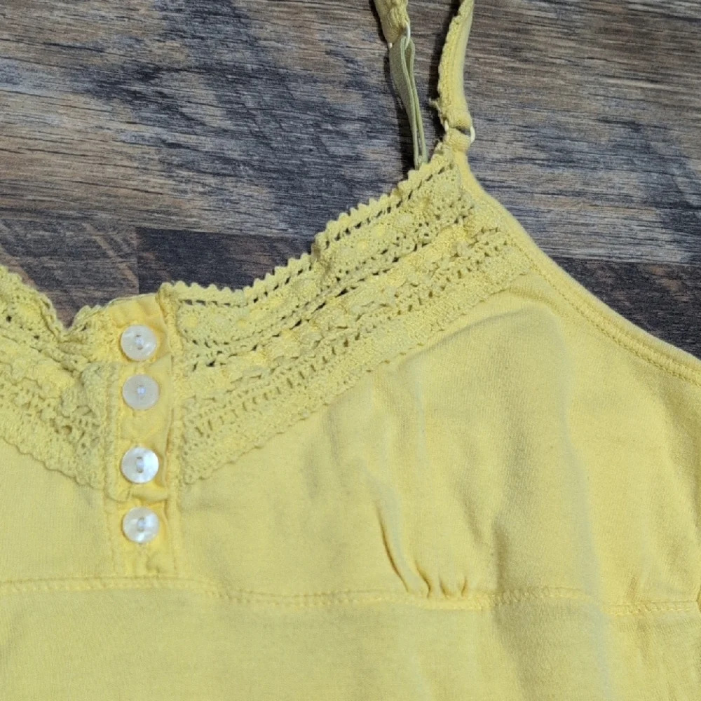 Aeropostale Yellow Camisole Tank Top with Lace Crochet Detail - Picture 2 of 8